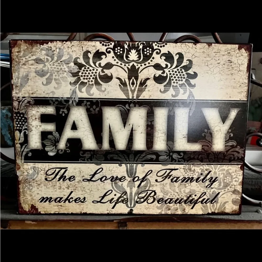 HOBBY LOBBY Metal Sign Art Wall Decor The Love of Family Makes Life Beautiful